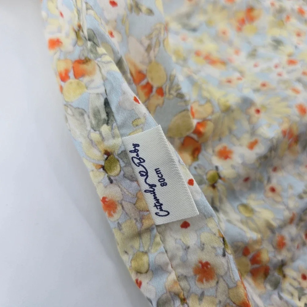 Cutemily Baby Girls Size 80 Floral Smocked Peter Pan Collar Bishop Dress